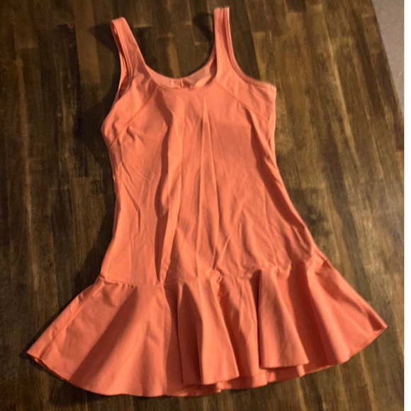 Mono B Active Orange Athletic Tennis Dress Ruffle Skirt Women's Medium - Picture 5 of 6